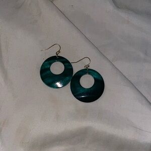 Elegant turquoise blue / green Hoop Earrings